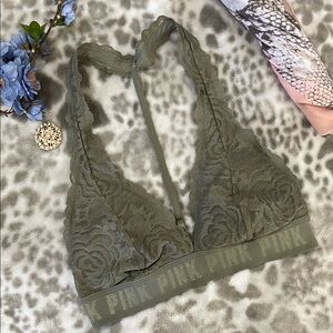 PINK Victoria's Secret | Olive Green Lace Bralette Size Small S